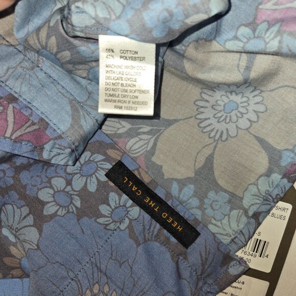 Howler Bros Shirt Men's Small H Bar B Pearl Snap S/S Flower Power Blue NEW - Picture 4 of 7